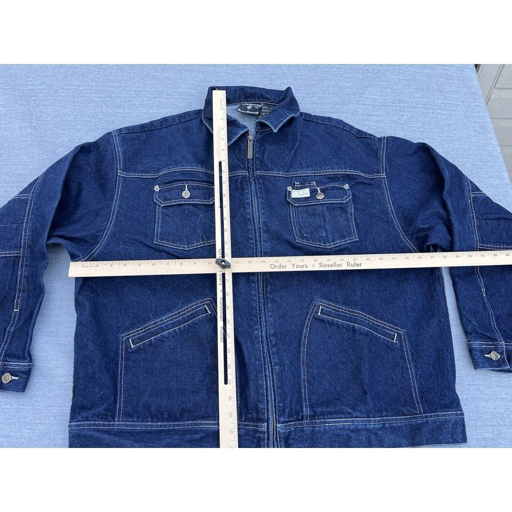 2000s Y2K Rocawear Men's Denim Jean Jacket Hip Hop Size 3XL - Picture 7 of 15